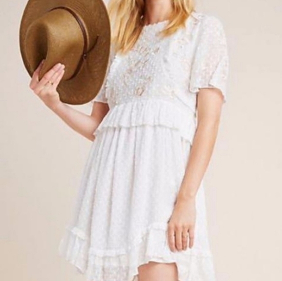 Anthropologie Ranna Gill White Basilia Tunic Dress S - Picture 3 of 8